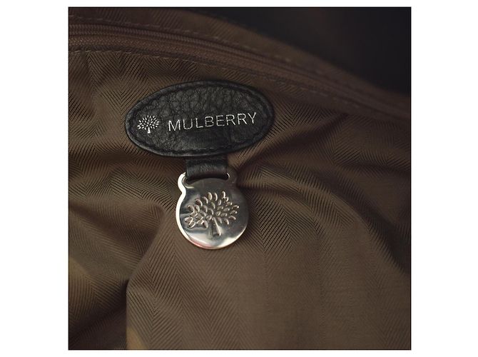 Mulberry Mitzy Borsa Hobo Pelle Martellata Nera Nero - vista 12