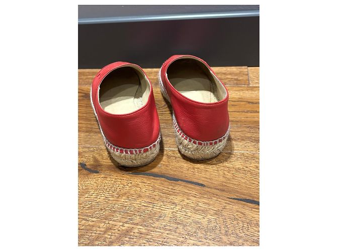 Chanel Espadrilles aus rotem Leder mit CC-Logo - Ansicht 7