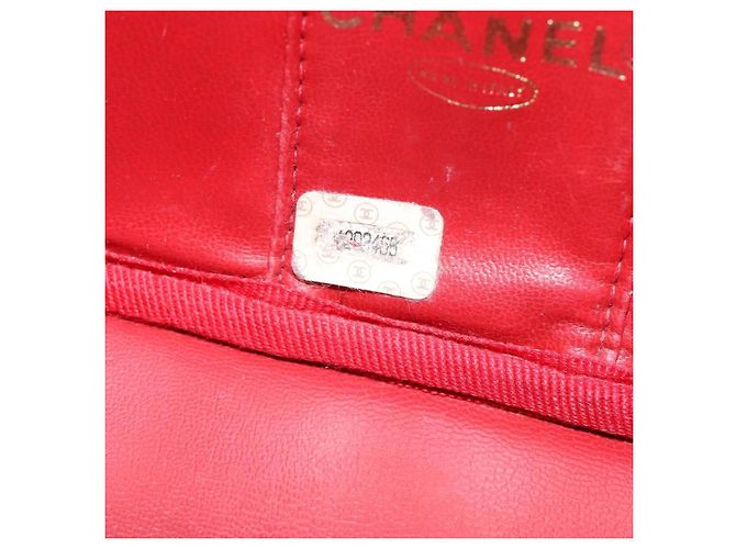 Chanel Vintage Timeless Cosmetic Case Caviar Small Rosso - vista 7