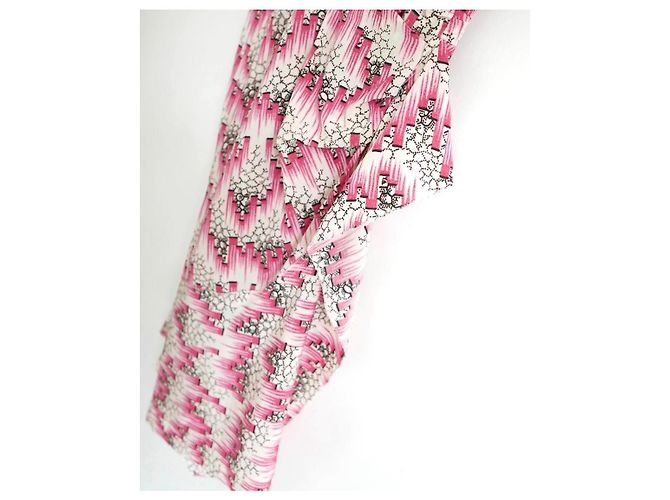 Isabel Marant Abito Arodie Misto Seta Rosa e Bianco - vista 3