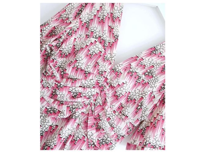 Isabel Marant Abito Arodie Misto Seta Rosa e Bianco - vista 4