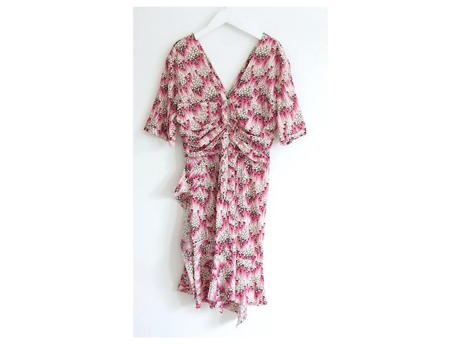 Isabel Marant Abito Arodie Misto Seta Rosa e Bianco - vista 5