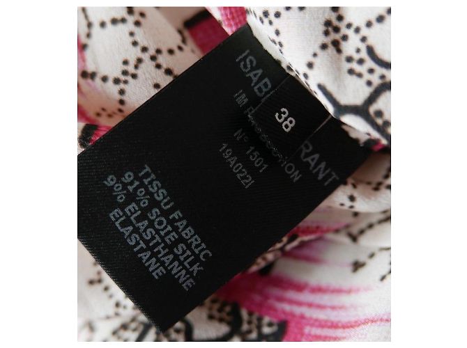 Isabel Marant Abito Arodie Misto Seta Rosa e Bianco - vista 7
