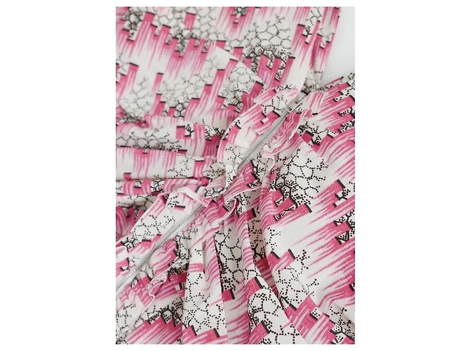 Isabel Marant Abito Arodie Misto Seta Rosa e Bianco - vista 8