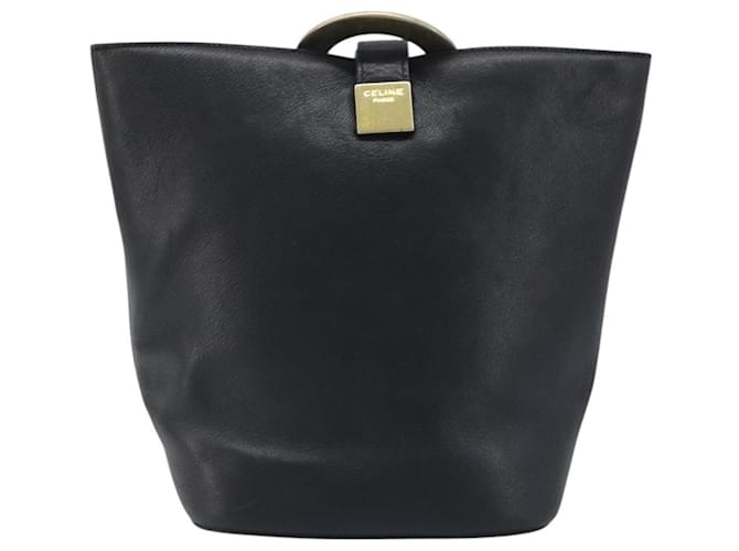 Céline Celine Circle Logo Pelle Nero - vista 2