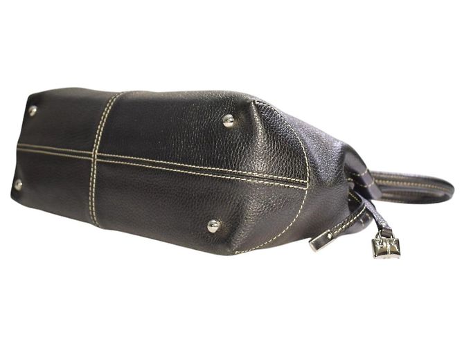 Borsa a tracolla TOD'S in pelle martellata nera con cuciture a contrasto e sacca protettiva Nero - vista 12