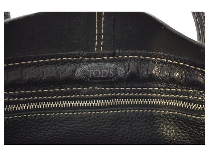 Borsa a tracolla TOD'S in pelle martellata nera con cuciture a contrasto e sacca protettiva Nero - vista 18