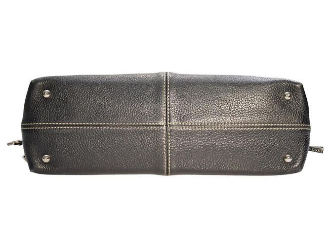Borsa a tracolla TOD'S in pelle martellata nera con cuciture a contrasto e sacca protettiva Nero - vista 9