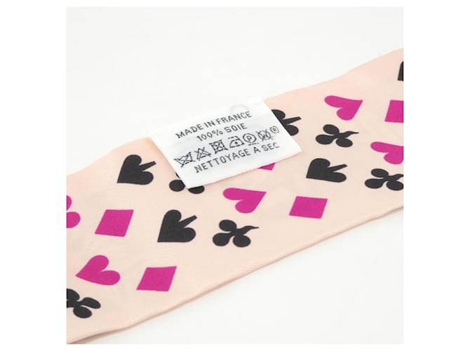 Hermès Sciarpa Twilly Hermes JEU DE CARTES Rosa Fuschia - vista 3