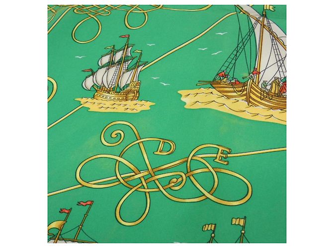 Hermès Hermes VOILES DE LUMIERE Sciarpa Carré Blu Verde - vista 3