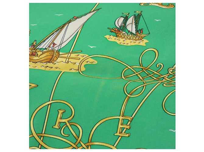 Hermès Hermes VOILES DE LUMIERE Sciarpa Carré Blu Verde - vista 4