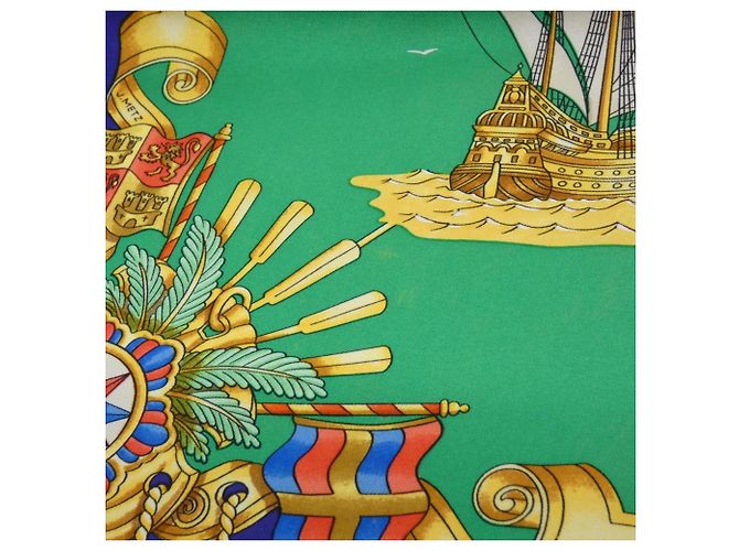 Hermès Hermes VOILES DE LUMIERE Sciarpa Carré Blu Verde - vista 5