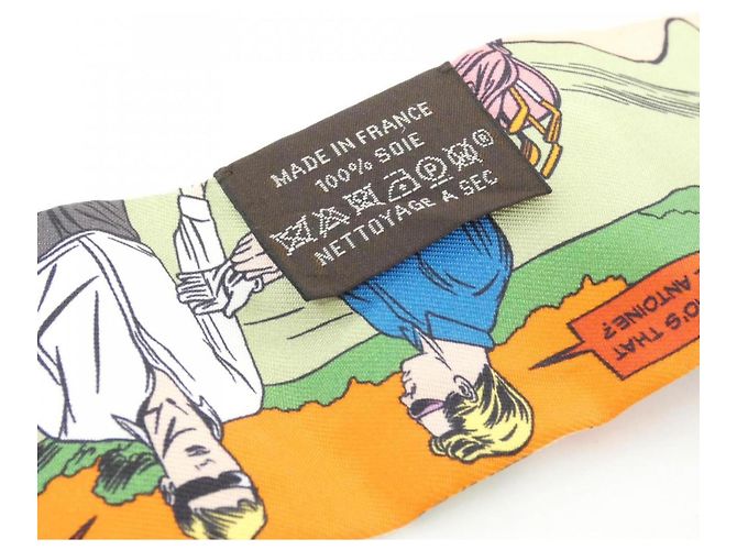 Hermès Hermes WOW Twilly 063463S Sciarpa Foulard Arancione - vista 3