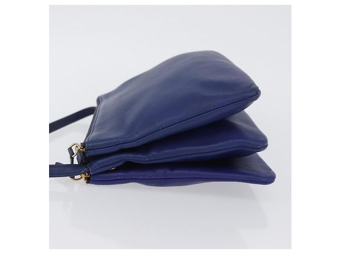Céline Celine Trio Leather Large Blau - Ansicht 4