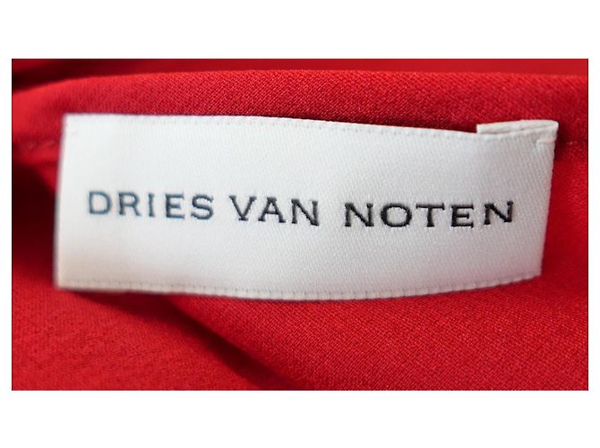 Dries Van Noten Ciska Camicetta a Portafoglio in Chiffon di Seta Rosso - Ansicht 6