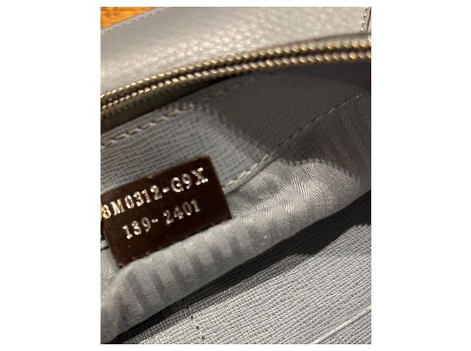 Fendi Clutch a Busta in Pelle Grigia Grigio - vista 4