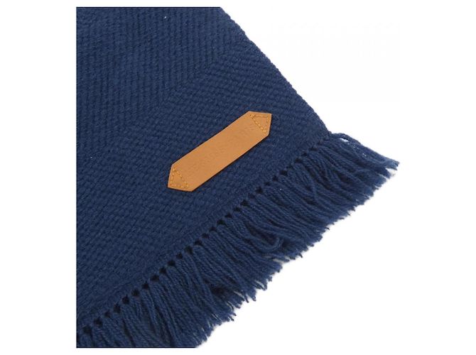 Hermès Stola in cashmere Hermes blu navy - vista 2