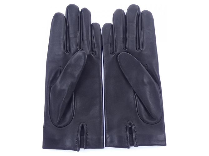 Hermès Bonnie Seidenhandschuhe Schwarz - Ansicht 2