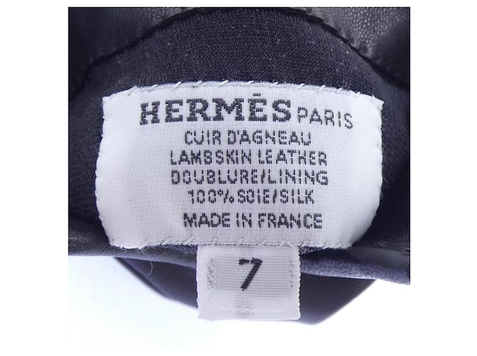 Hermès Bonnie Seidenhandschuhe Schwarz - Ansicht 3
