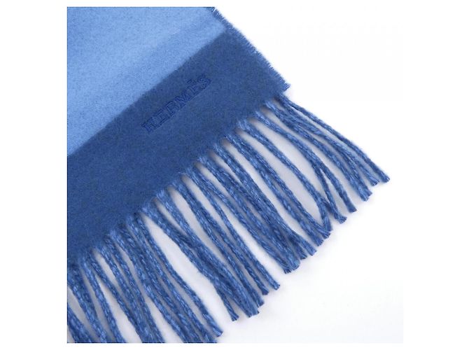 Hermès Stola in cashmere blu Hermes - vista 2