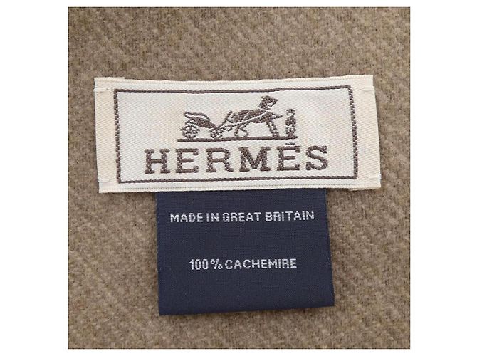 Hermès Stola in cashmere marrone Hermes - vista 3