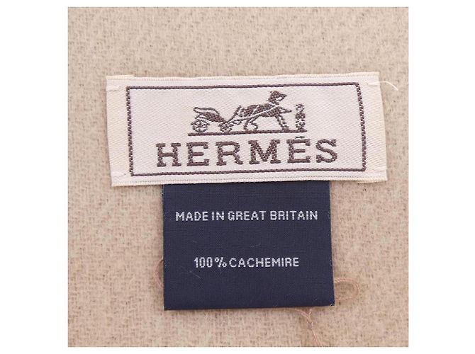 Hermès Stola in cashmere Hermes Beige - vista 3