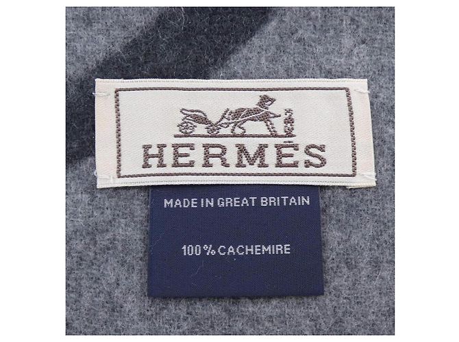 Hermès Stola in cashmere Hermes in grigio Marrone - vista 3