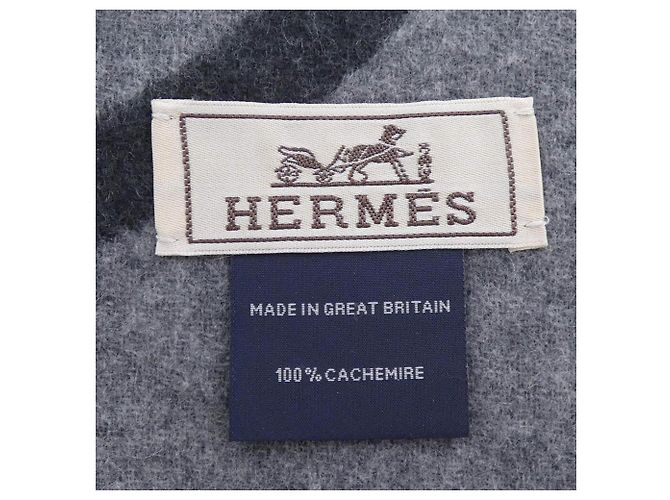 Hermès Stola in cashmere Hermes Metal Equestre Marrone - vista 3