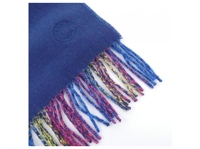 Hermès Stola in cashmere Hermes Tartan Maillon Rosa Blu navy - vista 2