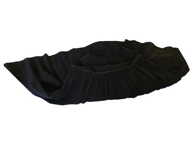 Autre Marque Marc Le Bihan Vestido sin mangas de algodón y lino negro - vista 2