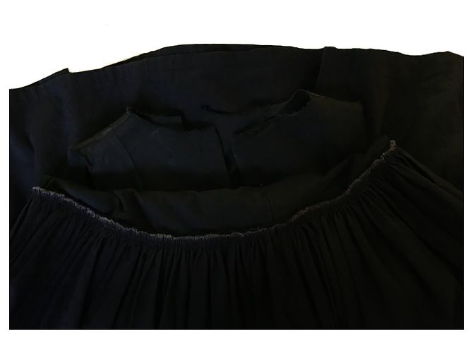 Autre Marque Marc Le Bihan Vestido sin mangas de algodón y lino negro - vista 3