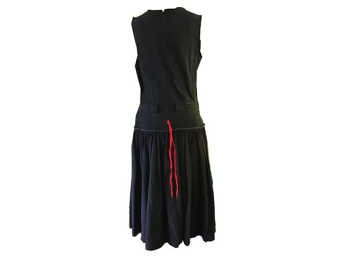 Autre Marque Marc Le Bihan Vestido sin mangas de algodón y lino negro - vista 7