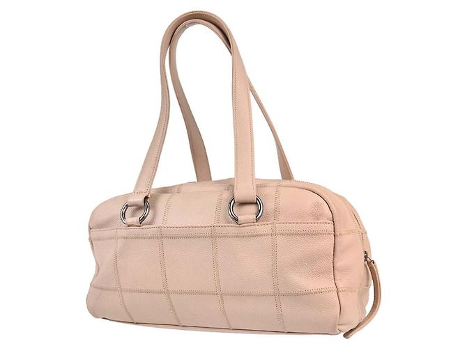 Chanel Square Stitch Bowler Quilted Calfskin Medium Pink - view 2