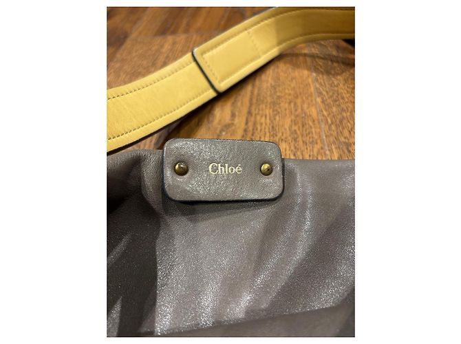 Borsa a tracolla in pelle colorblock Chloé Grigio Giallo Marrone chiaro - vista 10