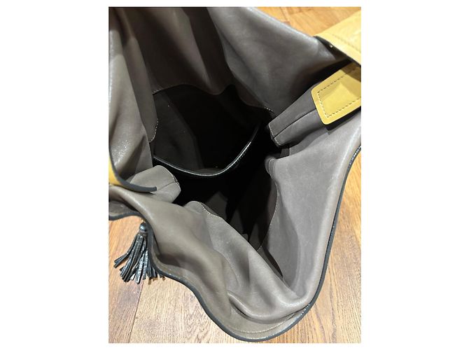 Borsa a tracolla in pelle colorblock Chloé Grigio Giallo Marrone chiaro - vista 5