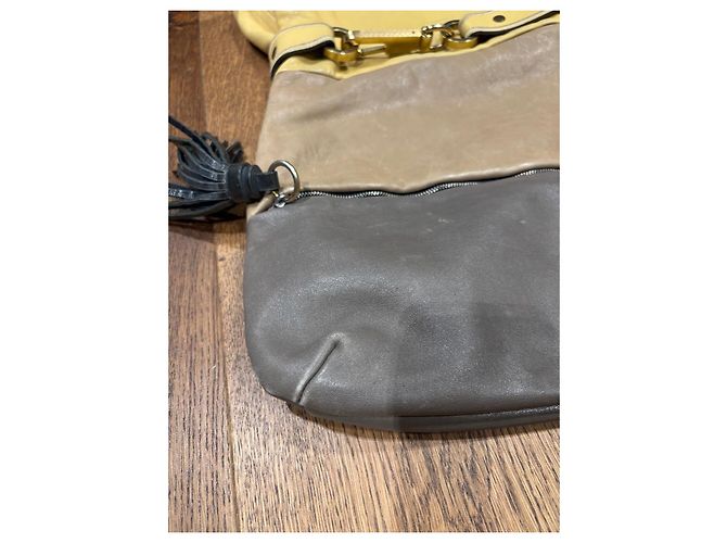 Borsa a tracolla in pelle colorblock Chloé Grigio Giallo Marrone chiaro - vista 6