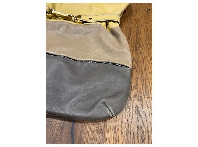 Borsa a tracolla in pelle colorblock Chloé Grigio Giallo Marrone chiaro - vista 7