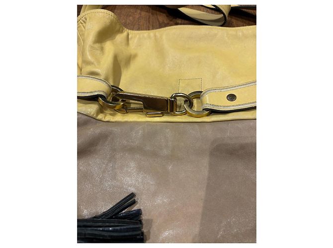 Borsa a tracolla in pelle colorblock Chloé Grigio Giallo Marrone chiaro - vista 8