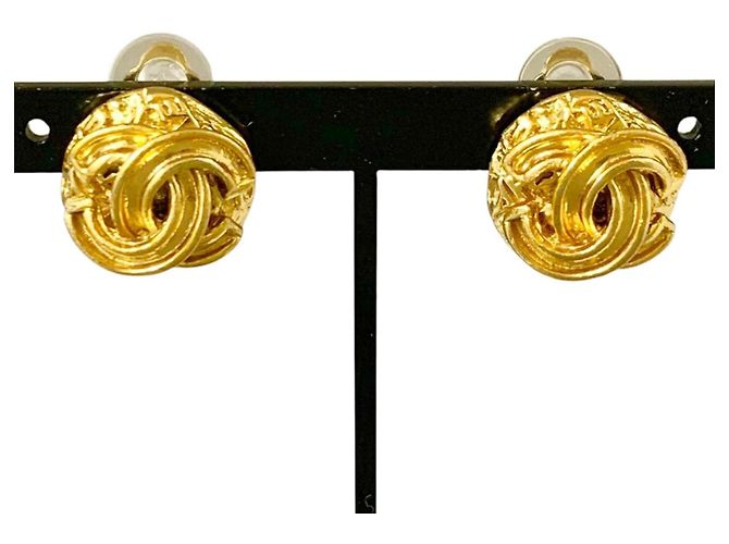 Chanel Orecchini Vintage logo CC D'oro - vista 4