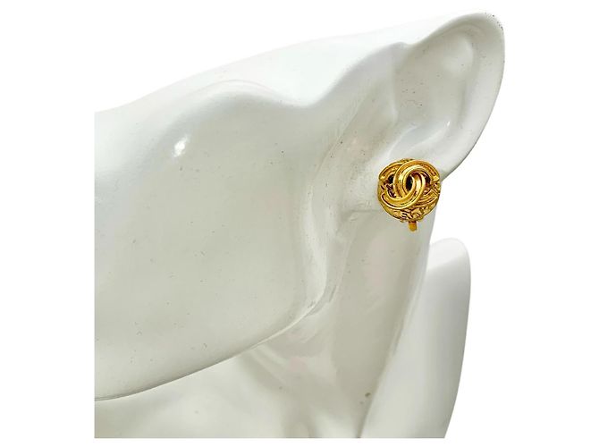 Chanel Orecchini Vintage logo CC D'oro - vista 5