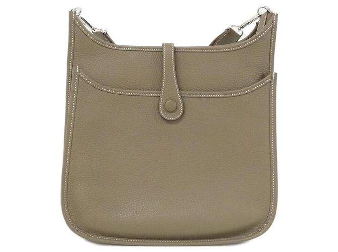 Hermès Borsa a tracolla Hermes Evelyne 3 PM in Etoupe Gray Taupe - vista 2