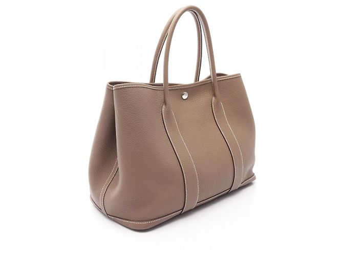 Hermès Borsa Tote Hermes Garden Party PM Marrone Taupe - vista 2