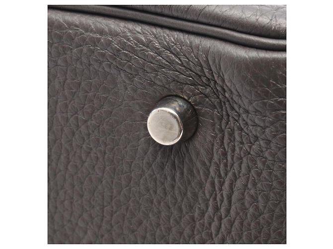 Hermès Borsa Boston Hermes Plume 45 Marrone Damier ebene - vista 10