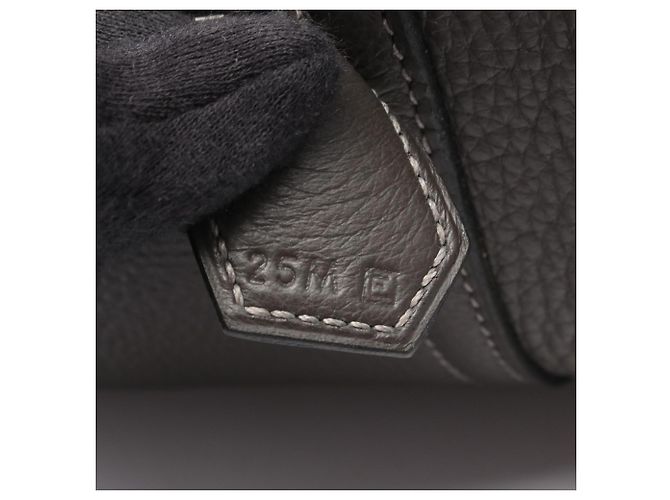 Hermès Borsa Boston Hermes Plume 45 Marrone Damier ebene - vista 5
