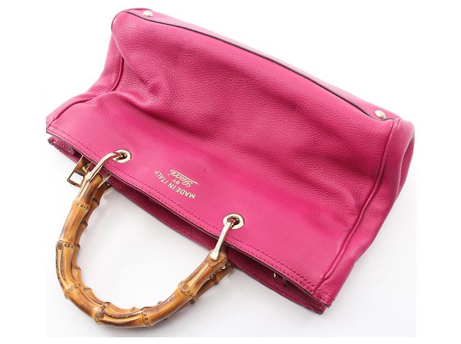 Borsa Tote Gucci Bamboo Shopper Medium Rosa - vista 10