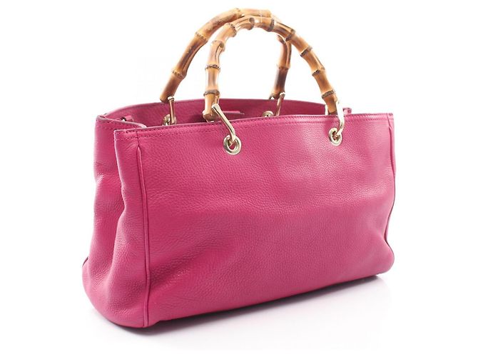 Borsa Tote Gucci Bamboo Shopper Medium Rosa - vista 2