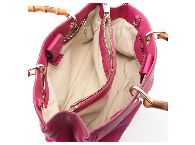 Borsa Tote Gucci Bamboo Shopper Medium Rosa - vista 3