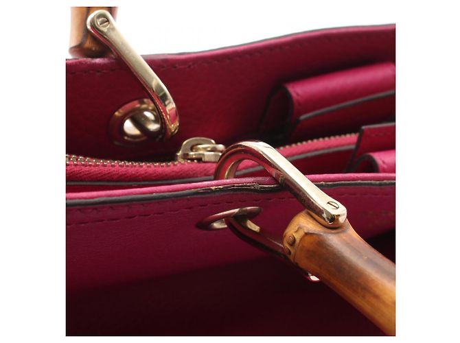 Borsa Tote Gucci Bamboo Shopper Medium Rosa - vista 9