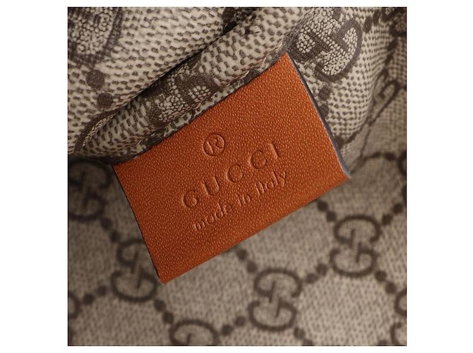 Clutch in tela e pelle Gucci Marrone Crudo - vista 4