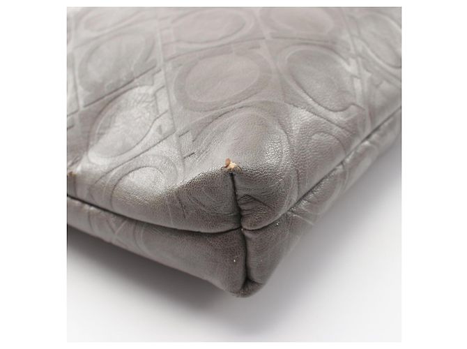 Borsa a tracolla Salvatore Ferragamo Gancini in pelle grigia - vista 5